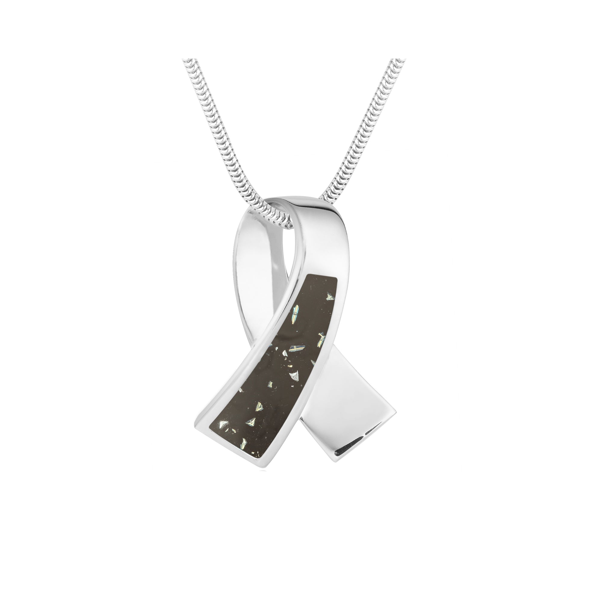 ★ROSEMONT★ Silver Ribbon Long Necklace RA24C54T Ribbons of Hope™ Solid Petite Pendant – Sarah's Hope®Jewelry