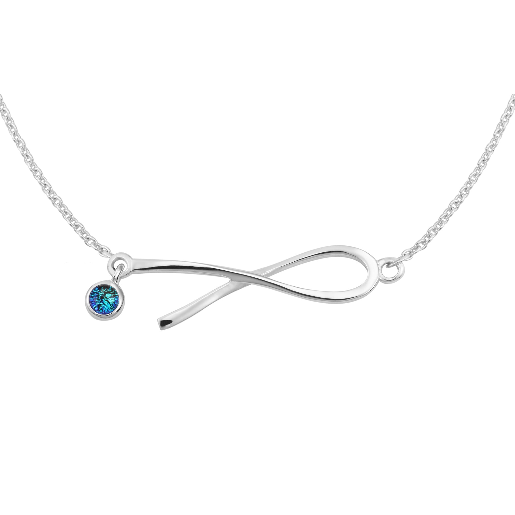 ★MIDNIGHT MOMENT.★ ribbon necklace silver Ribbons of Hope™ Sideways E'Sperene Pendant – Sarah's Hope